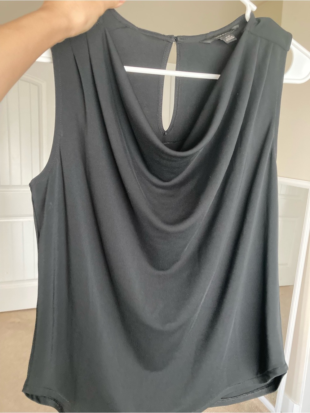 Banana Republic Black Draped Cowl Neck Flowy Sleeveless Blouse